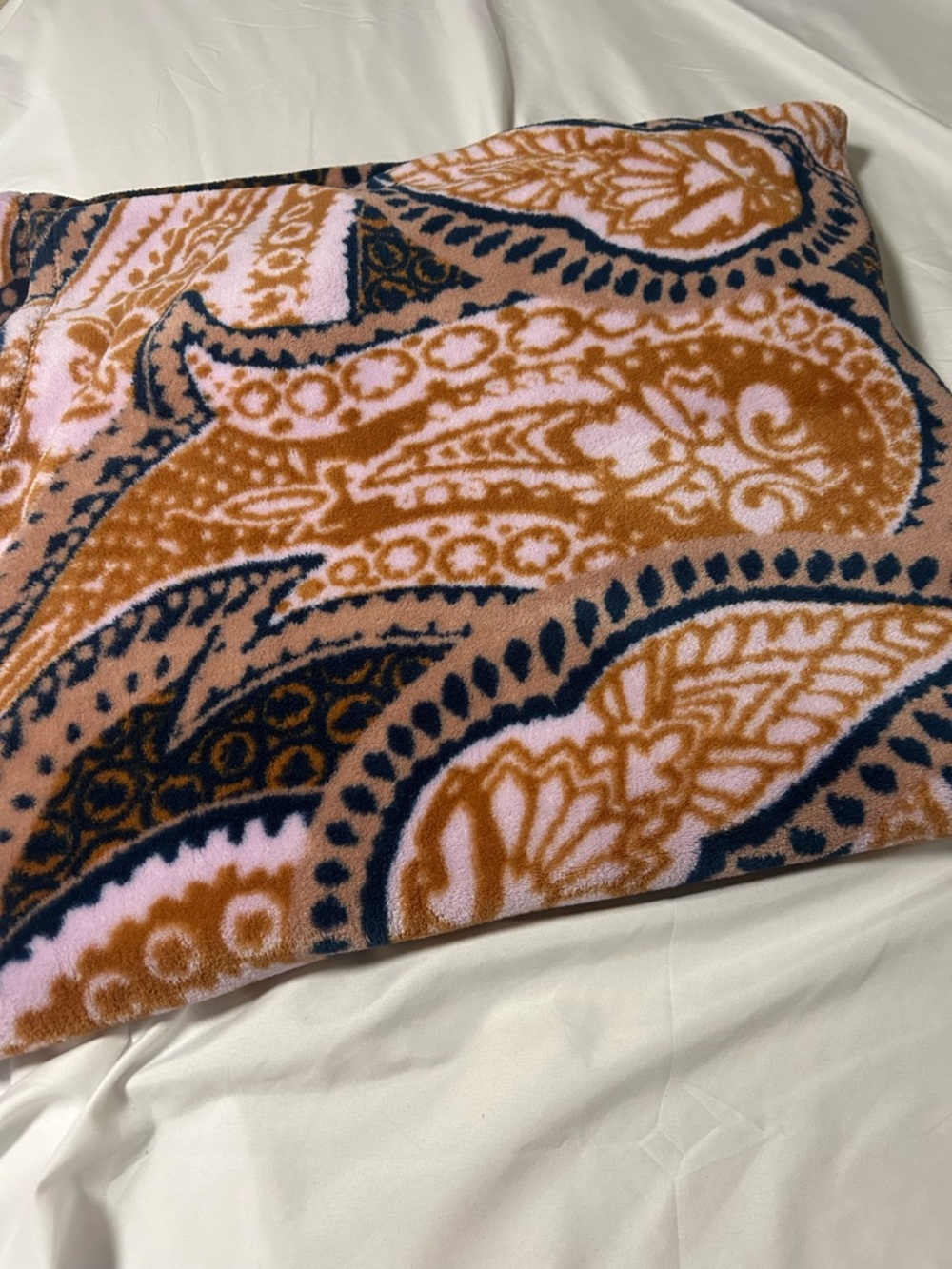 Vera Bradley Paisley Plush Throw in Pink, Rust and Navy